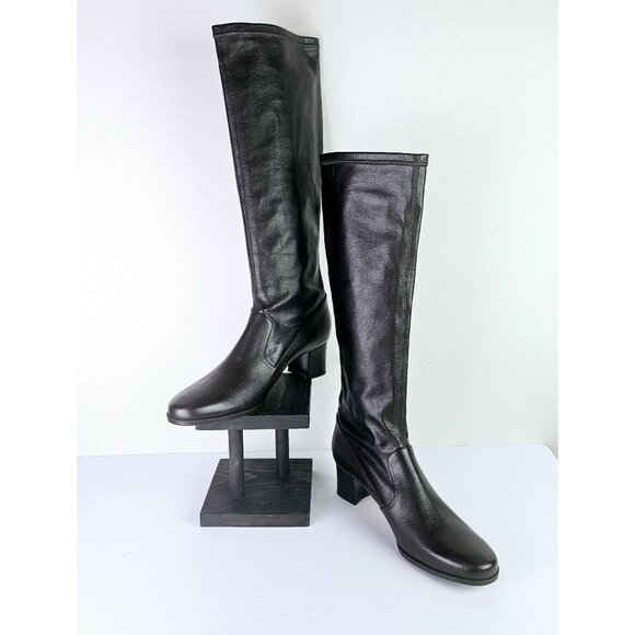 Prevata Shoes - Prevata Tall Brown Nappa Leather Block Heel Pull-on Boot, Italy, $485 MSRP, Sz 9